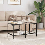 Coffee Table with Transparent Glass Top 78.5x40x40 cm Steel 845976