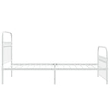 Metal Bed Frame without Mattress with Footboard White 100x190cm 376661