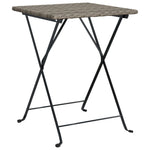ZNTS 3 Piece Folding Bistro Set Grey Poly Rattan 319991