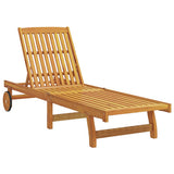 Sun Lounger Set of 2 Brown Solid acacia wood Standard Foldable 3325199