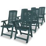 Reclining Garden Chairs 6 pcs Plastic Green 275070