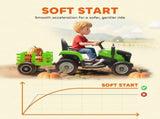 12V Ride on Tractor and Trailer with Remote Control, Music, Shifter, Start-Up Sound, for Kids Ages T3398P378933