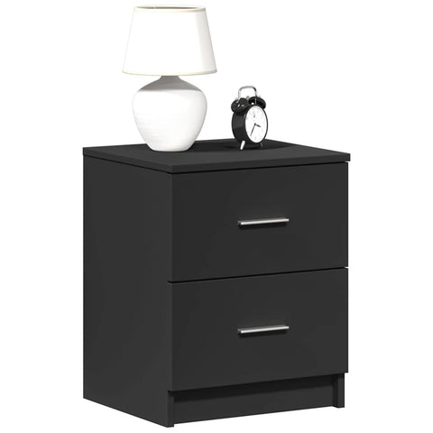 ZNTS Bedside Cabinets 2 pcs with 2 Drawers Black 40x36x50 cm 858788