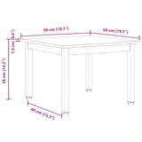 Coffee Table White 50 x 50 x 36 cm Solid Pine Wood 892756