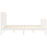 Bed Frame without Mattress White Small Double Solid Wood Pine 3192787