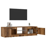 TV Cabinet with LED Lights Old Wood 140x40x36 cm Engineered Wood 856349