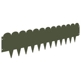 Lawn Edging 10 pcs 103 x 25 cm Steel Olive Green 8008702