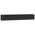 Wall Cabinets 2 pcs Black 68x30x20 cm Engineered Wood 3115893