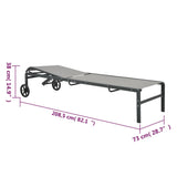 Sun Loungers 2 pcs with Table Textilene and Steel 316828