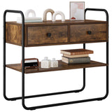 Console Table Smoked Oak 80 x 40 x 75 cm Engineered Wood 8007547