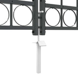 Garden Fence Gate with Arched Top Grey 400 x 125 cm Steel 42008956