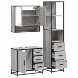 3 Piece Bathroom Furniture Set Grey Sonoma Engineered Wood 3301168