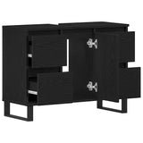 Bathroom Cabinet Black Oak 80 x 33 x 60 cm Engineered Wood 862895