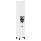 Bathroom Cabinet with Door High Gloss White 31.5 x 33 x 190 cm 883408