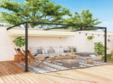 4 x 3 m Pergola, with Sliding Canopy - Cream T3398P318782