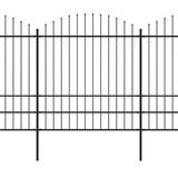 Garden Fence with Spear Top Steel 1248x200 cm Black 277754
