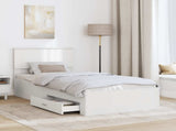 Bed Frame with Headboard White 90 x 200 cm Engineered Wood 3408317