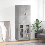 Highboard Concrete Grey 69.5x34x180 cm Engineered Wood 3195711