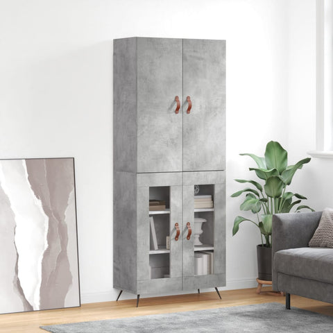 Highboard Concrete Grey 69.5x34x180 cm Engineered Wood 3195711