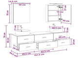 Bathroom Furniture Set 5 pcs Concrete Grey 3406874
