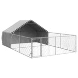 Outdoor Dog Kennel with Run 6x3x1,9 m Galvanised Steel 3329242