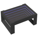 ZNTS Coffee Table with Infinity LED Black 70x53x30 cm 847631