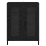 Sideboard Black Oak 69.5 x 34 x 90 cm Engineered Wood and Iron 880826