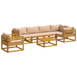 Sofa Set 7 pcs Natural Solid Acacia Wood 3417305