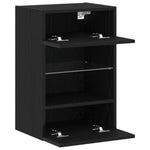 ZNTS LED TV Cabinet Black Oak 40x30x60,5cm cm Engineered Wood 863096