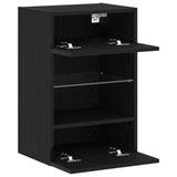 ZNTS LED TV Cabinet Black Oak 40x30x60,5cm cm Engineered Wood 863096
