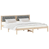 Bed Frame Light Grey 200 x 200 cm Solid Pine Wood 3394233