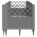 Garden Planter with Pegs Light Grey 123.5x43.5x43.5 cm PP 368018
