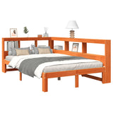 Bookcase Bed without Mattress Wax Brown 120x200 cm Solid Wood Pine 3324387