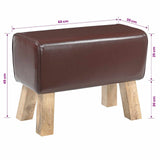 Bench 60 x 30 x 45 cm Real Leather Dark Brown 42042105