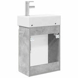 Bathroom Vanity Unit with Tap Concrete Grey 45.5 x 25.5 x 84 cm 889494