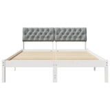 Bed frame White and light grey 140 x 200 cm Solid pine wood 878608