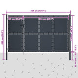 Garden Gate Steel 350x150 cm Anthracite 144538