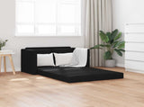 Folding Sofa Bed Black 112 x 60 x 55 cm Fabric 42030484