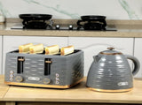 Kettle and Toaster Sets, 3000W 1.7L Rapid Boil Kettle & 4 Slice Toaster with 7 Browning Controls, T3398P344242
