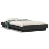 Bed Frame with LED Lights without Mattress Black 90x190cm 3281148