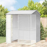 Bird Cage with Storage Grey 215 x 210 x 247 cm Galvanised Steel 3325175
