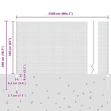 Welded Wire Fence with Post 25 x 1.6 m PVC-Coated Steel 3336615