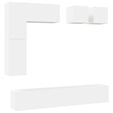 8 Piece TV Cabinet Set White Engineered Wood 3078704