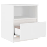 Bed Cabinet Set of 2 White Engineered wood Medium Bed Cabinet 806158