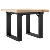 ZNTS Coffee Table O-Frame 40x40x35.5 cm Solid Wood Pine and Steel 3282724