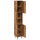 Bathroom Cabinet Old Wood 30x30x179 cm Engineered Wood 856140