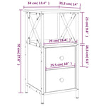 ZNTS Bedside Cabinet Sonoma Oak 34x35.5x70 cm Engineered Wood 825945