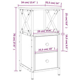 ZNTS Bedside Cabinet Sonoma Oak 34x35.5x70 cm Engineered Wood 825945