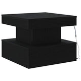 Coffee Table with LED Lights Black Oak 50x50x40 cm 862255