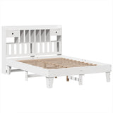 Bed Frame without Mattress White 150x200 cm King Size Solid Wood Pine 3308841
